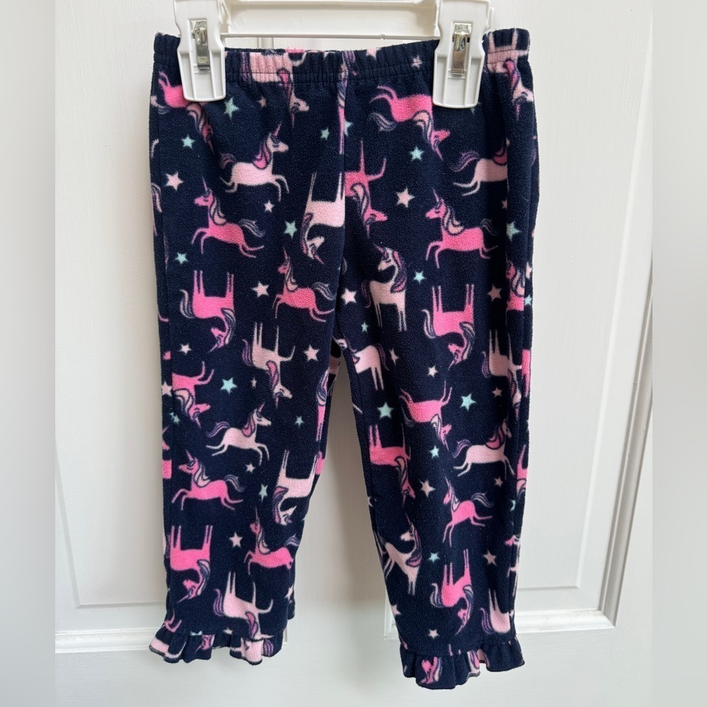 Carter’s 2T Girls Blue & Pink Unicorn Animal Fleece Pajama Pants